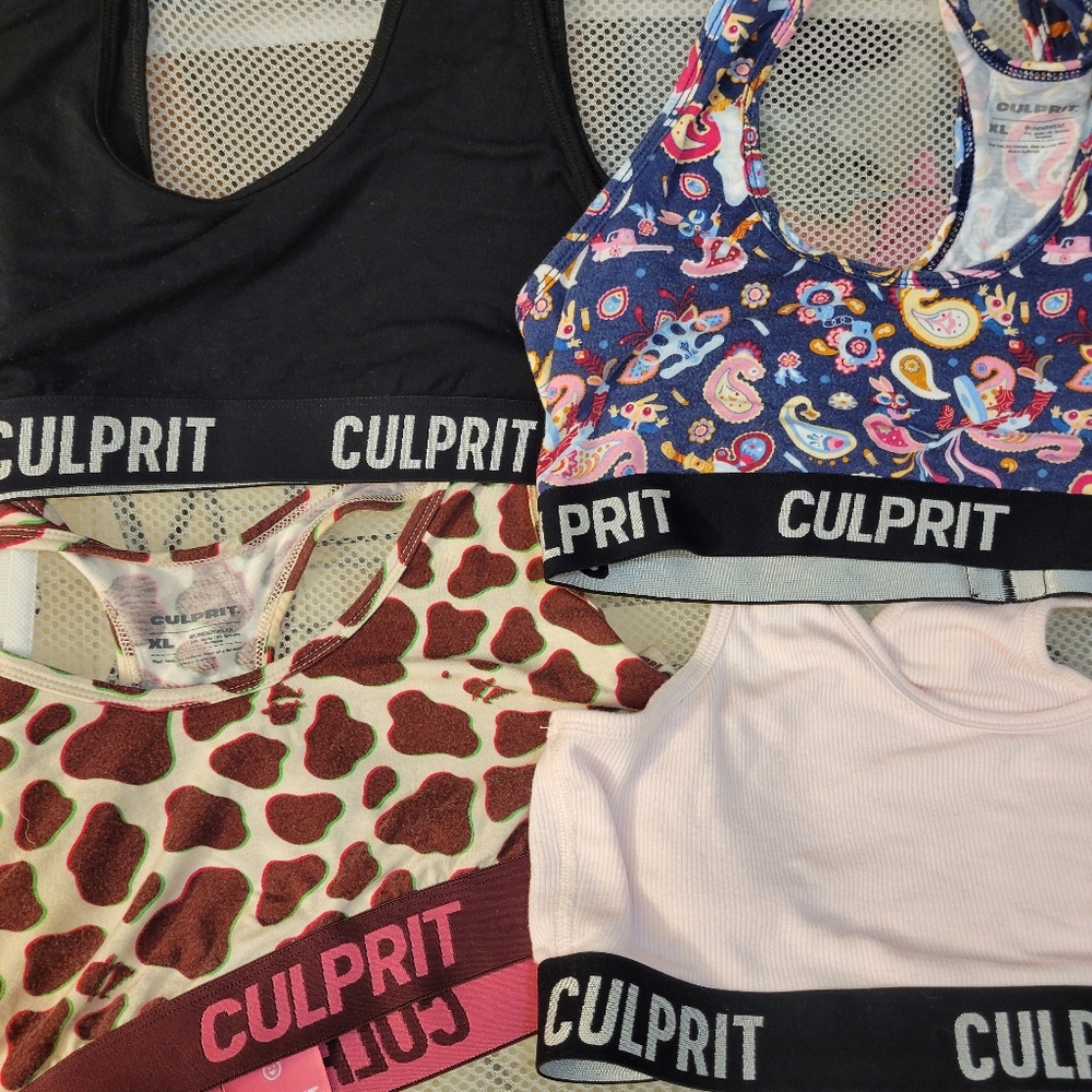 Four Culprit Comfy Bras XL